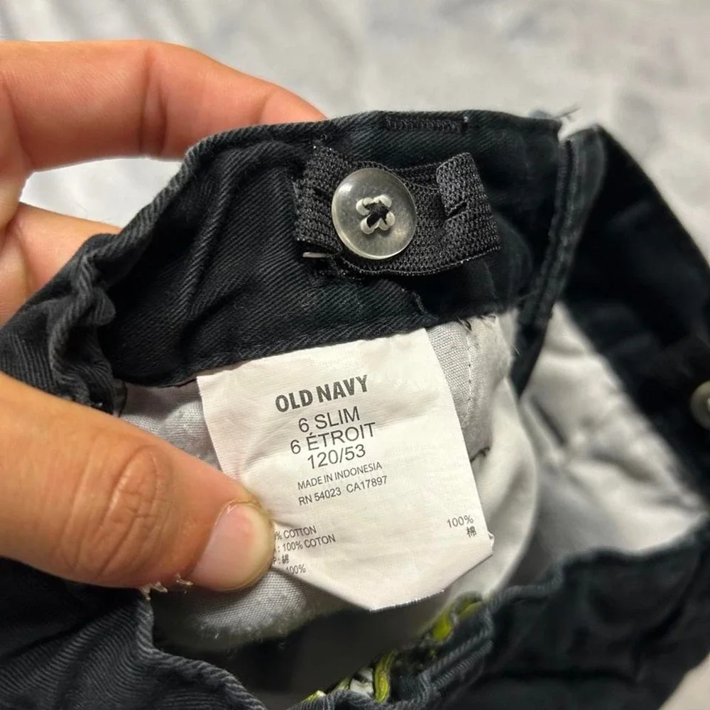 Old Navy Black Straight Leg Pants Kids Size 6 Slim